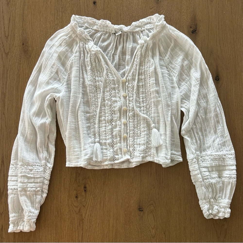 American Eagle Smocked long sleeve shirt